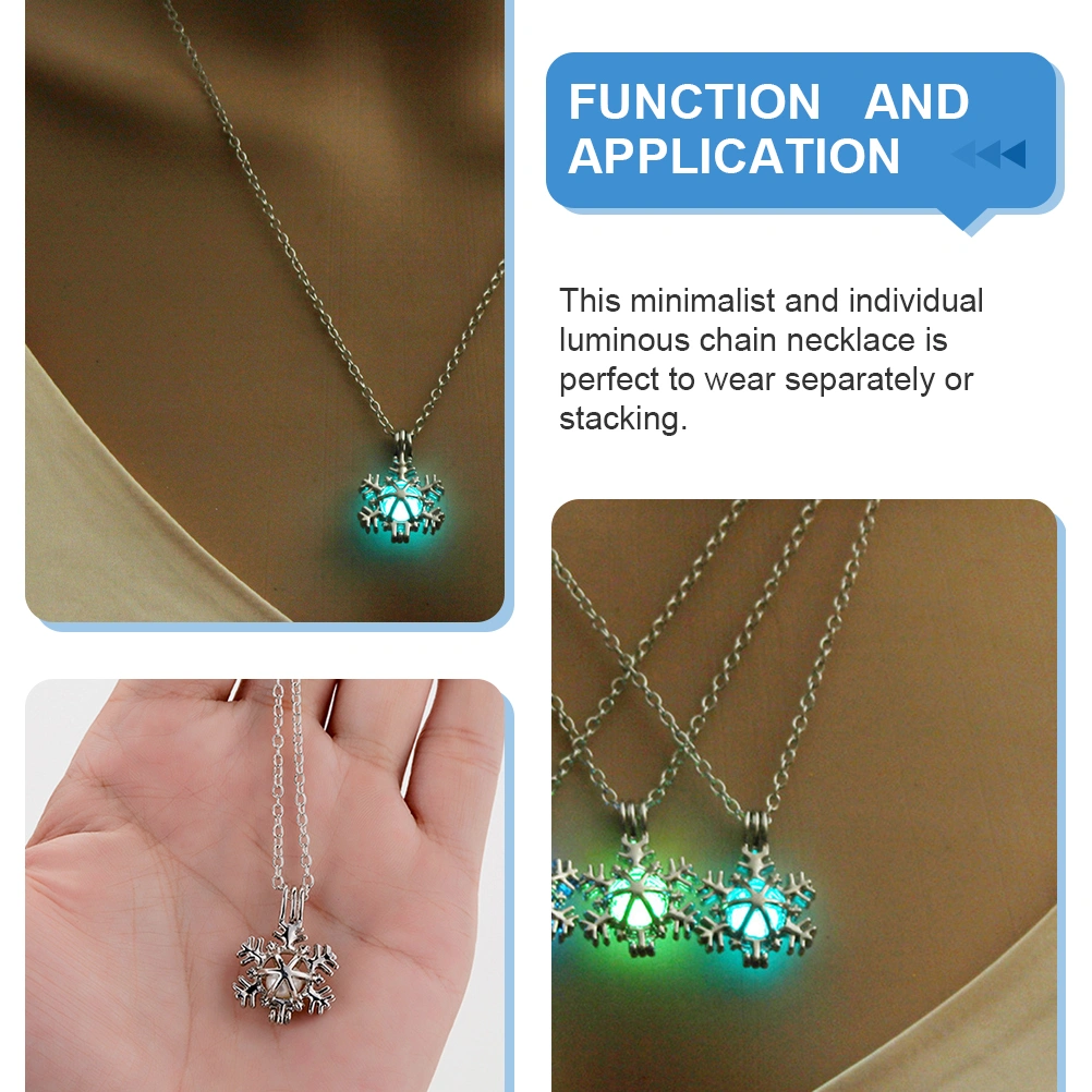 Luminous Choker Snowflake Necklaces for Women Pendant Necklace Drop Necklace