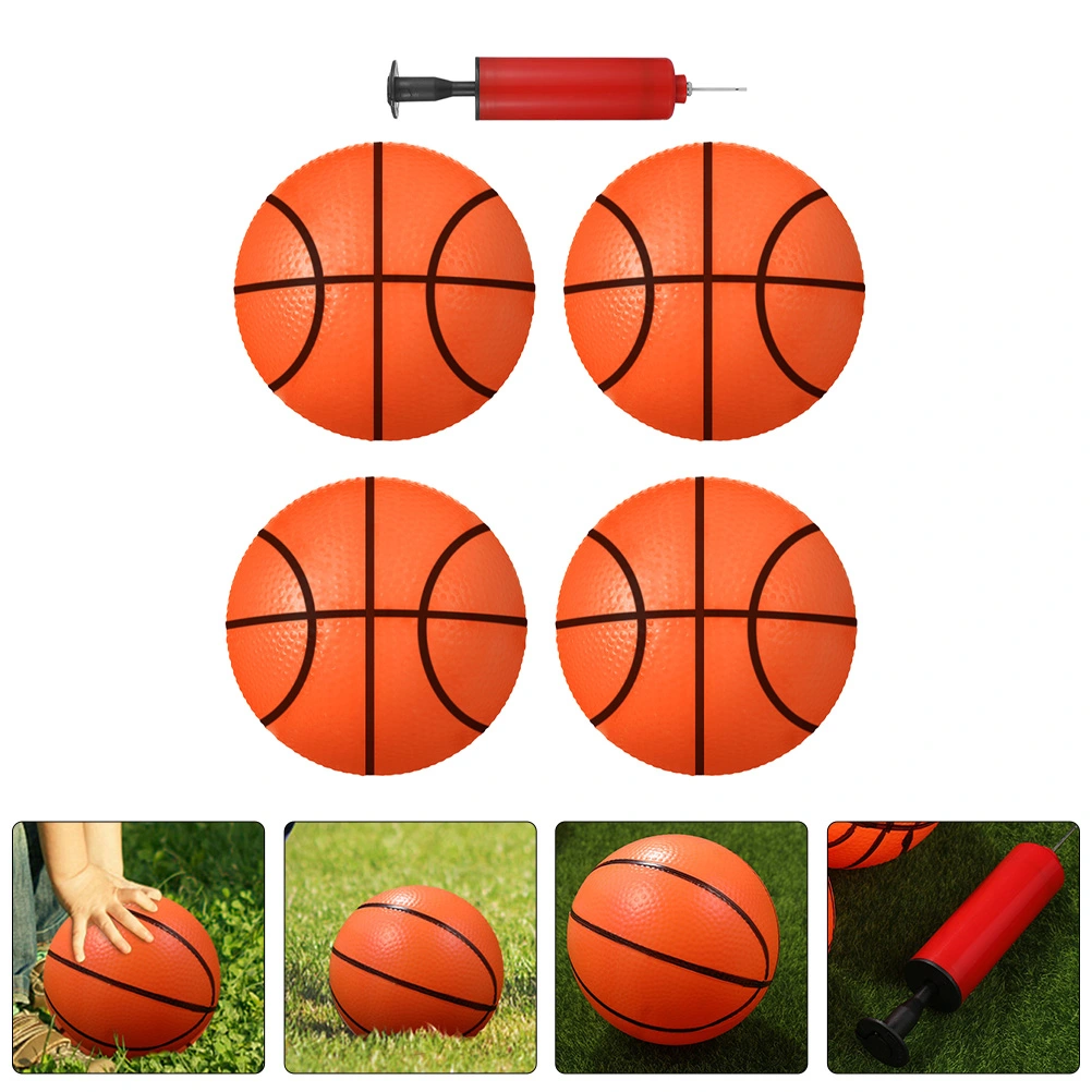 1 Set Inflatable Basketball Toys Portable Small Basketballs Children Plastic Basketball Toys