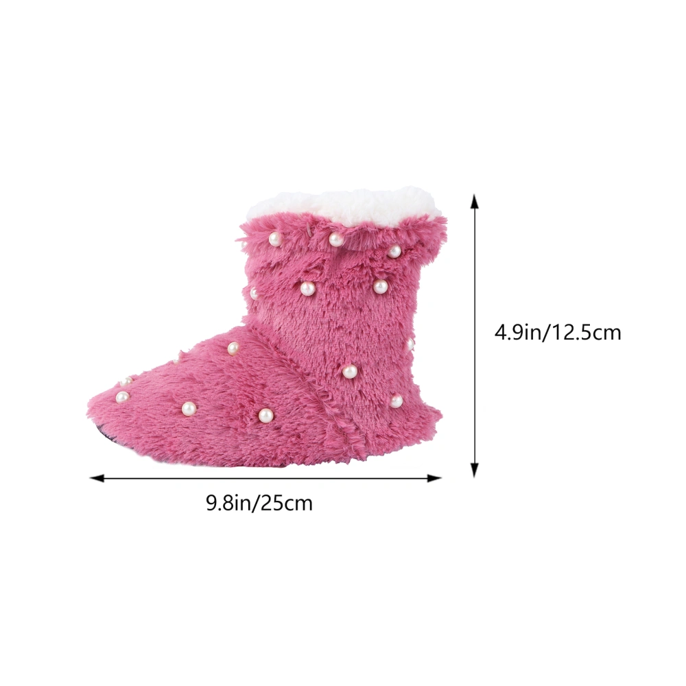 1 Pair Pearl Designed Indoor Shoes Household Warm Slipper Home Bootie Slippers