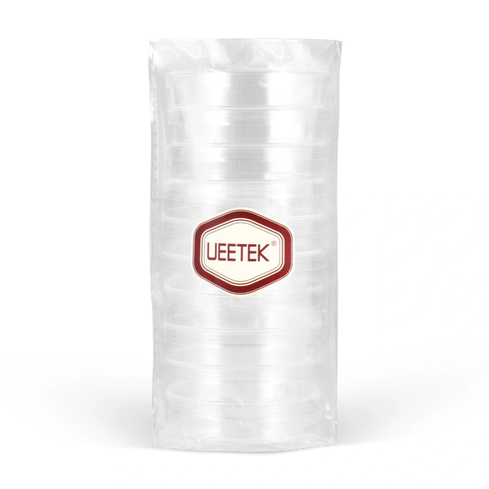 UEETEK 10PCS 70mm Plastic Petri Dishes Sterile Bacterial Culture Dish with Lid