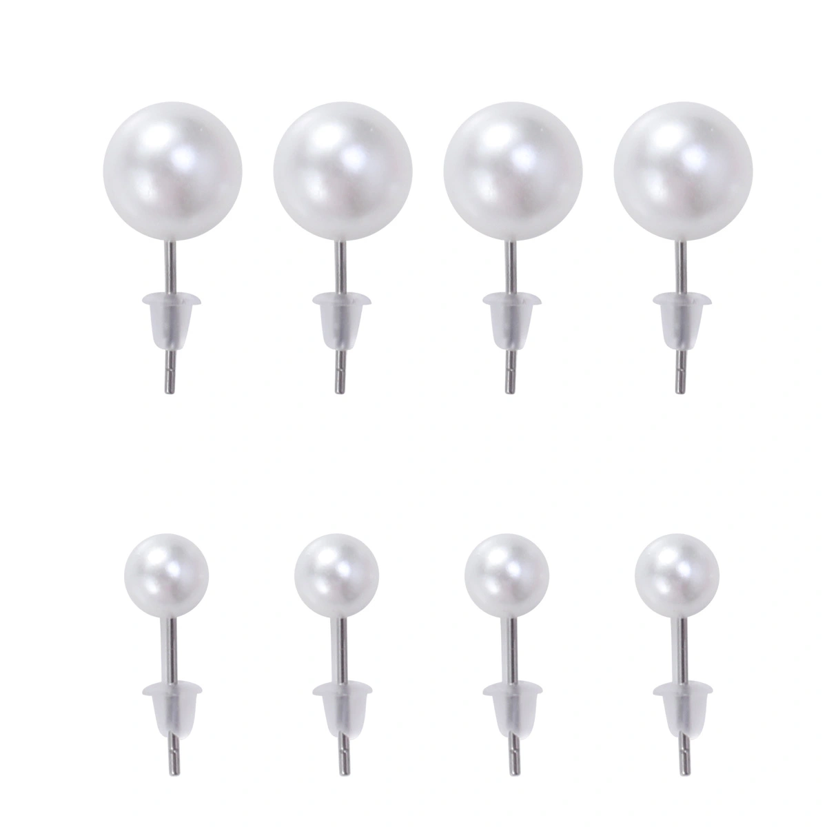 12Pairs Women Pearls Earrings Geometric Type Lightweight Ear Rings Jewelry Decor Hypoallergenic Composite Faux Pearl Earrings Pack (White)
