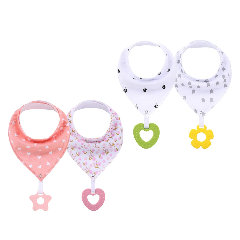 4pcs Baby Bibs Cotton Bib Scarfs Saliva Towels Teether Meal Bibs Baby Supplies