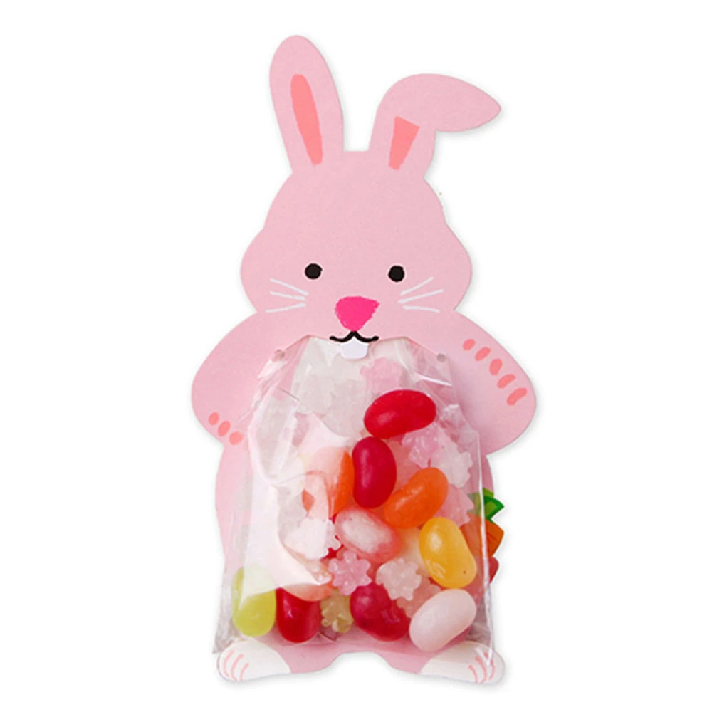 10pcs Food Packaging Bag Cartoon Baking Decorative Bag for Candy Cookies (Rabbit)