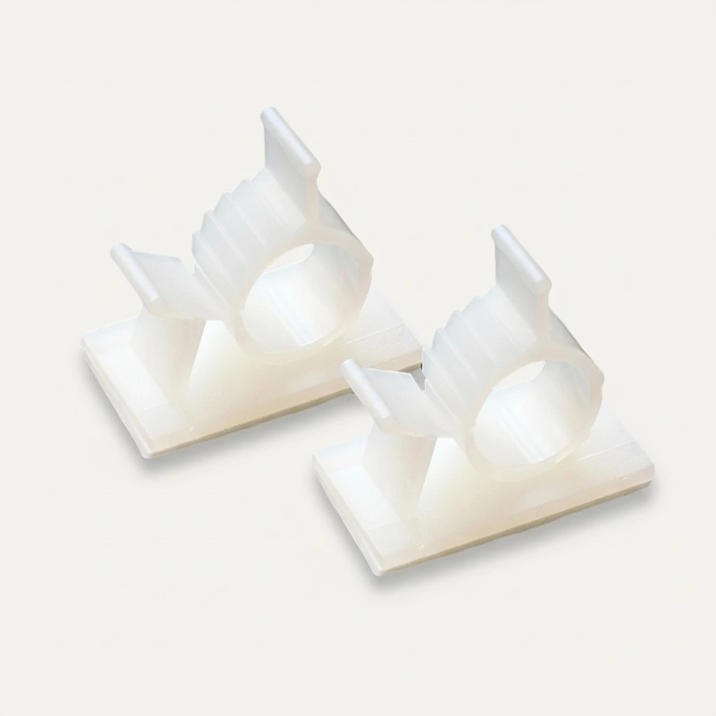 50pcs Adjustable Cable Clips Self Adhesive Wire Fixed Clips Cord Cable Wire Management Holder Clamps Organizer Wire Fasteners (White)