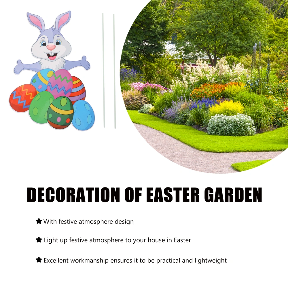 1pc Easter Yard Sign Garden Lawn Scene Decoration Easter Sign Party Supply