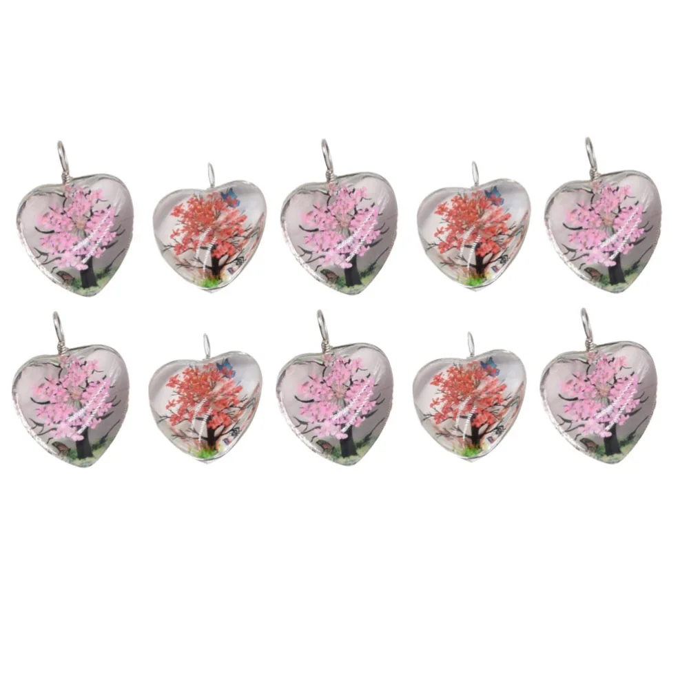 10 Pcs Heart Shape Keychain Pendants Jewelry Making Pendants Bag Hanging Pendant