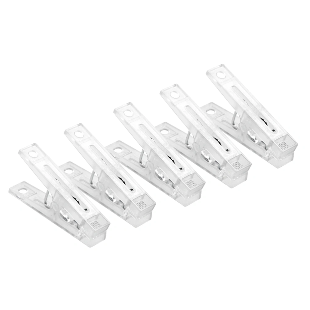 10pcs Multifunctional Clear White Clothes Pegs Clothing Hanger Clamp