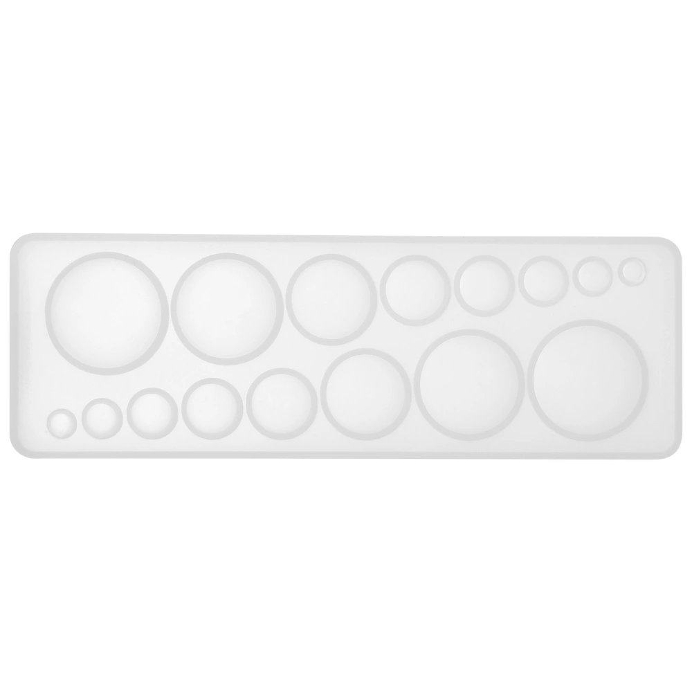 Epoxy Mould DIY Multi Round Shape Time Silicone Mould Mirror Polishing Model Board for Home DIY Art Craft (White)