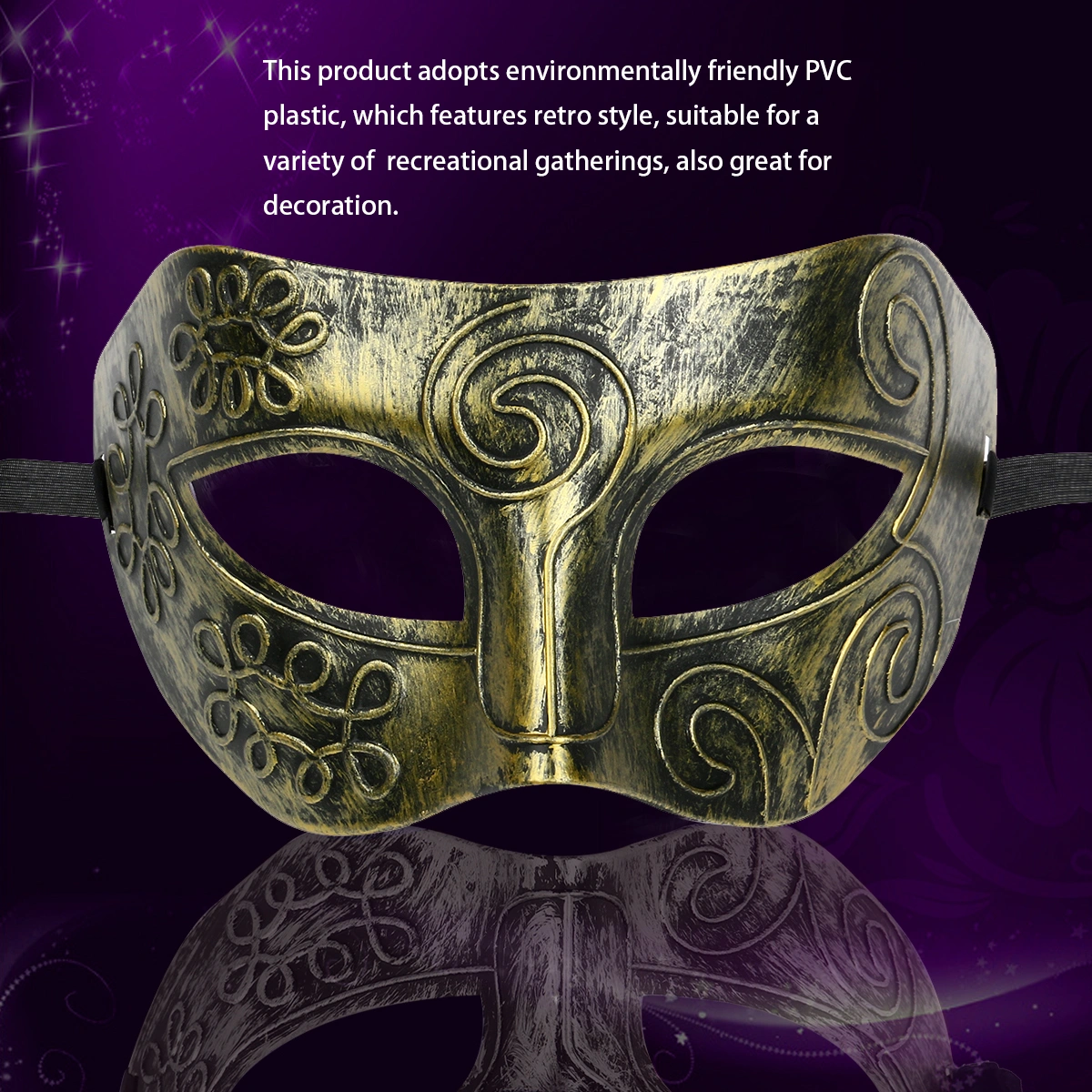 TINKSKY Cool Adult Men Greek Roman Fighter Masquerade Face Mask for Fancy Dress Ball /Masked Ball /Halloween (Golden)