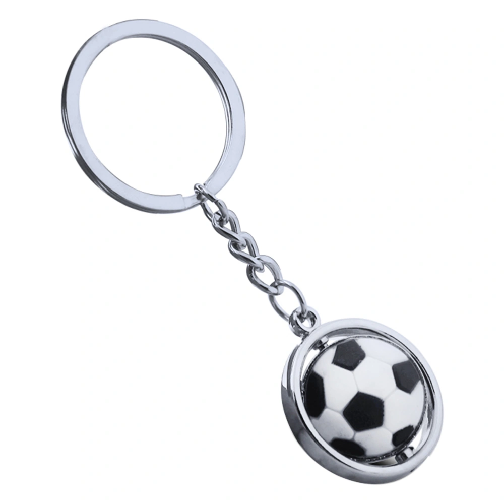 Soccer Ball Metal Key Ring 3D Sports Keychain Rotating Ball Key Chain Birthday Gift