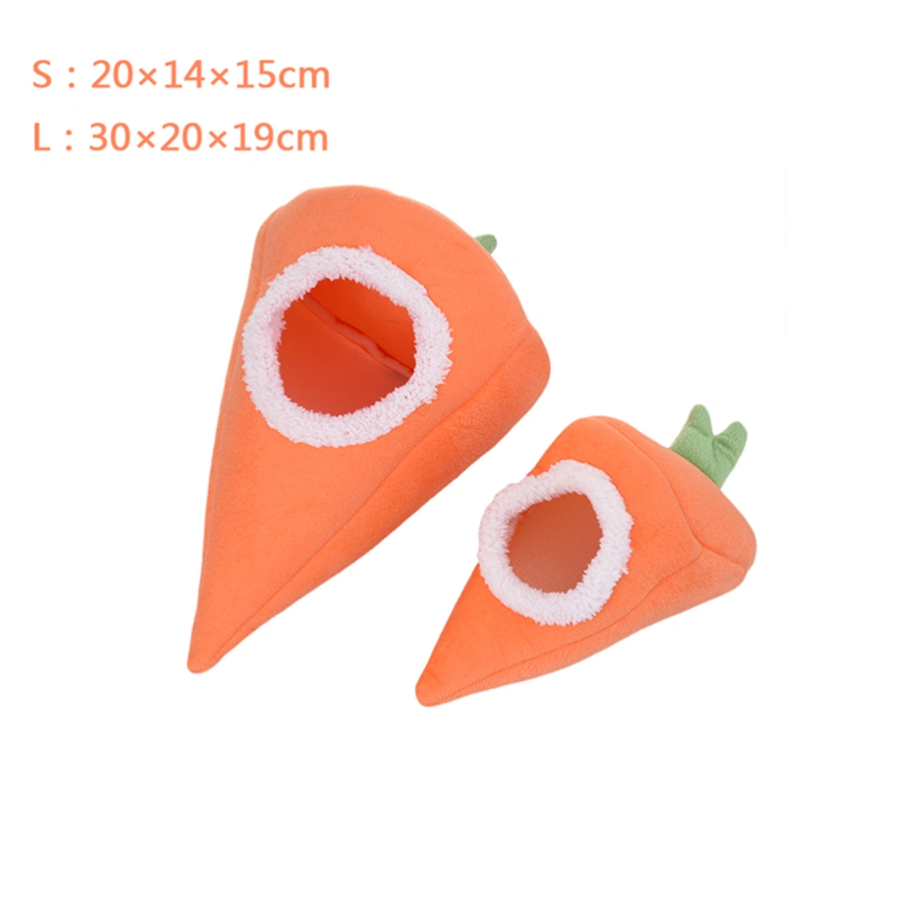 Small Pet Hammock Hanging Snuggle Carrot Shape Tunnel Warm Cave Hut for Hamster Squirrel Chinchilla Guinea Pig Size S (Orange)