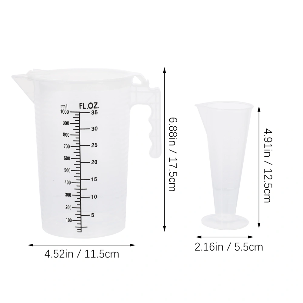 2pcs Practical Measuring Cup Scales Cups Transparent Cup Kitchen Accessory