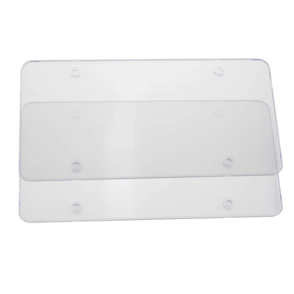 2Pcs Clear License Plate Tag Frame Covers Bubble Protector for Car Truck