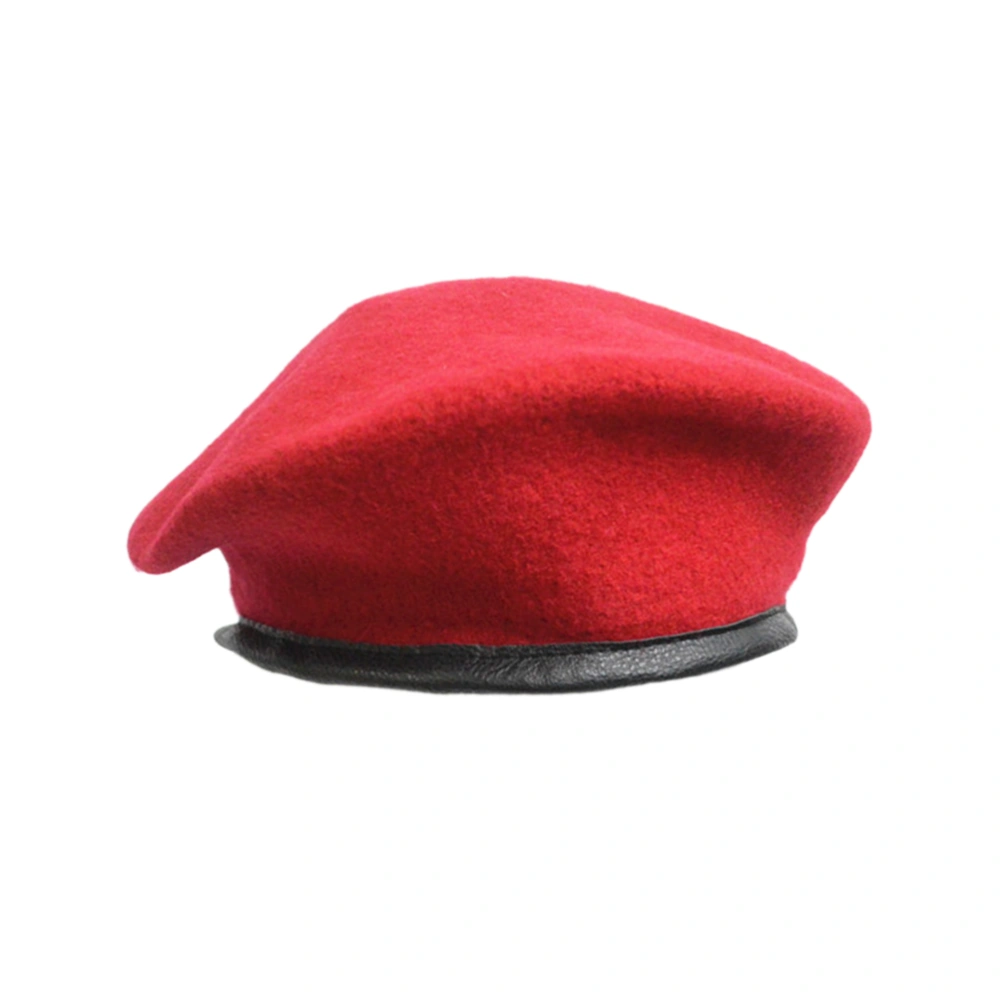 Unisex Men's Wear Women's Adjustable Spring Autumn Pure Wool Beret Hat Sun Hat Driving Adult (Red)