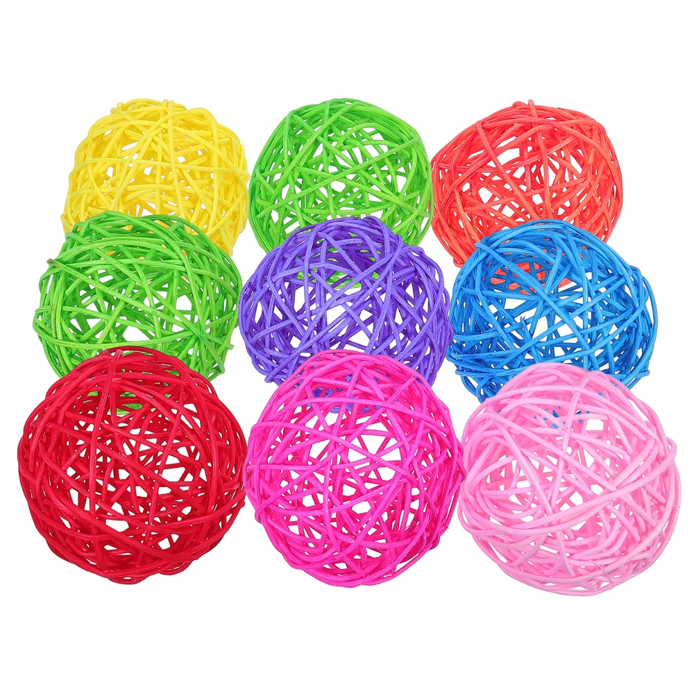 9pcs Colorful Decorative Rattan Ball Woven Pendant Ball Wedding Display Decor