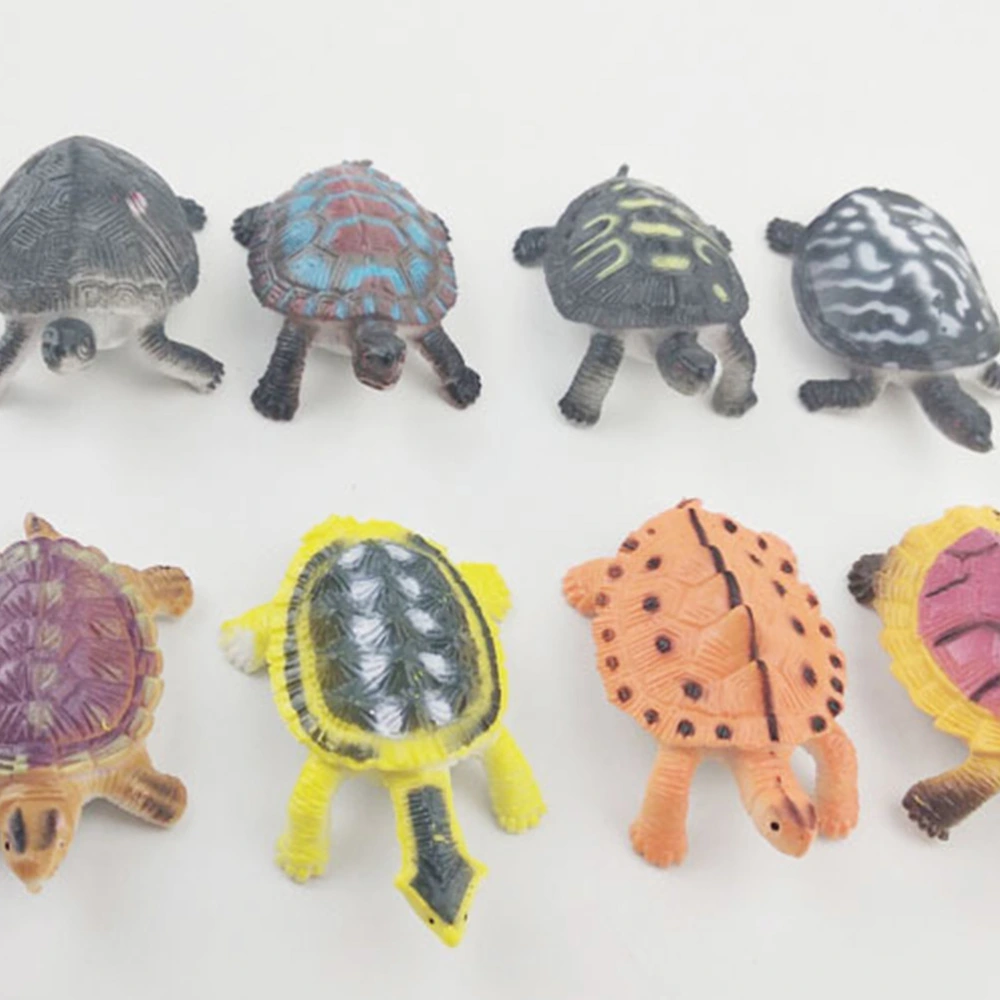 8pcs Simulation Plastic Model Sea Turtle Animal Model Educational Toy for Kids Children (Tortoise)