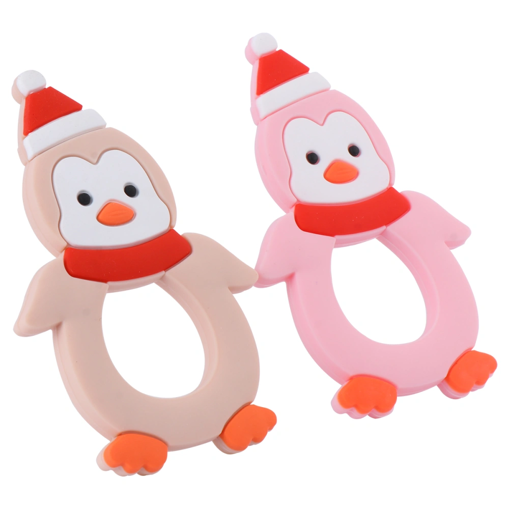 2pcs Baby Teether Animal Shape Infant Biting Teether Silicone Infant Teether