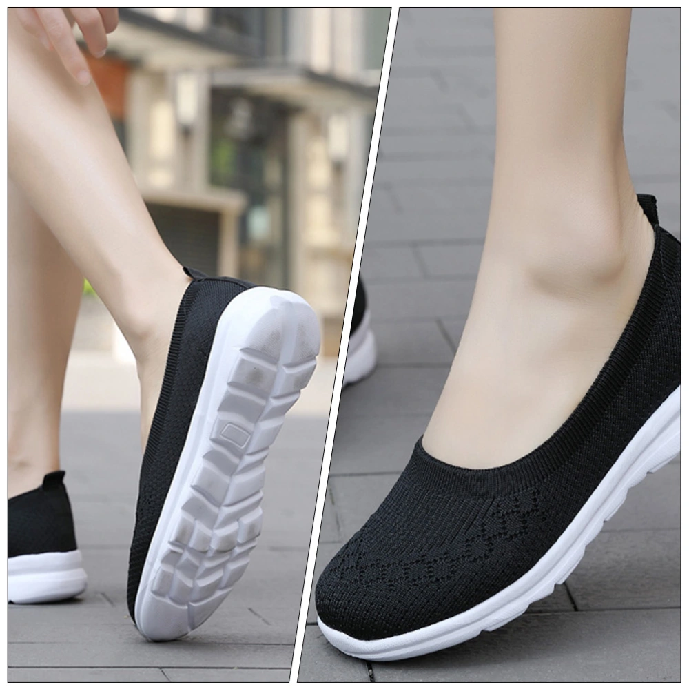 1 Pair Breathable Woven Shoes Women Walking Shoes Female Lightweight Shoes