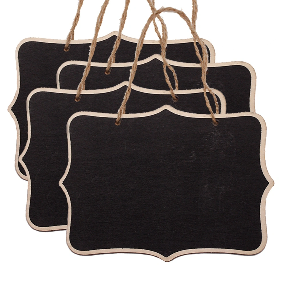 4 PCS Mini Decorative Hanging Blackboard Double Sided Chalkboard Wedding Party Table Number Place Tag Message Board Signs Memo Board