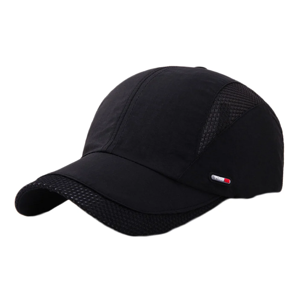 1pc Outdoor Baseball Quick-dry Baseball Breathable Sports Fashion Peaked for Fishing Camping (Black)