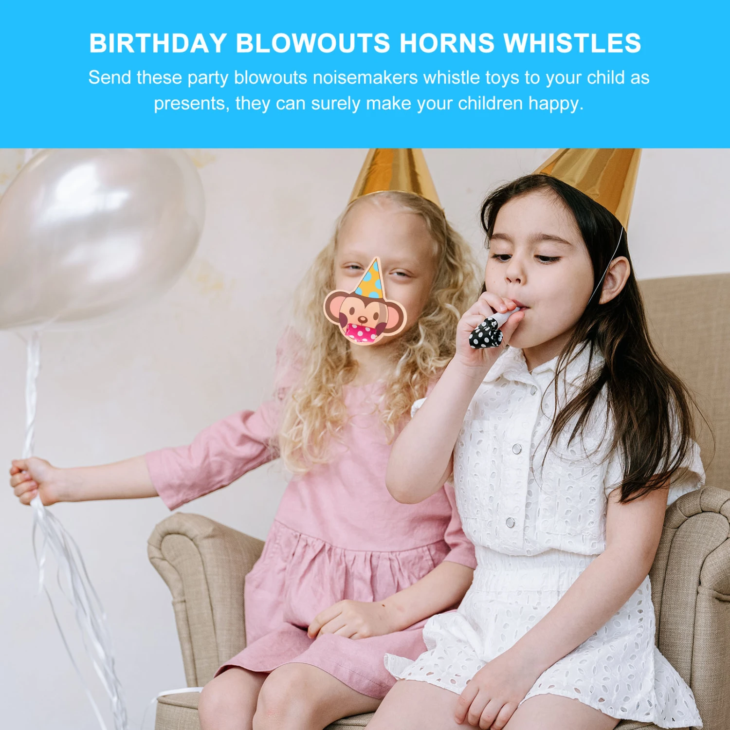 10 Sets Funny Birthday Party Blowouts Blowers Musical Party Blowouts Noisemakers (Monkey)