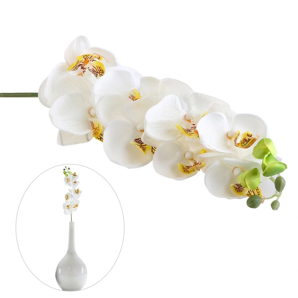 TINKSKY Artificial Orchid Flower Plant Home Decoration (White)