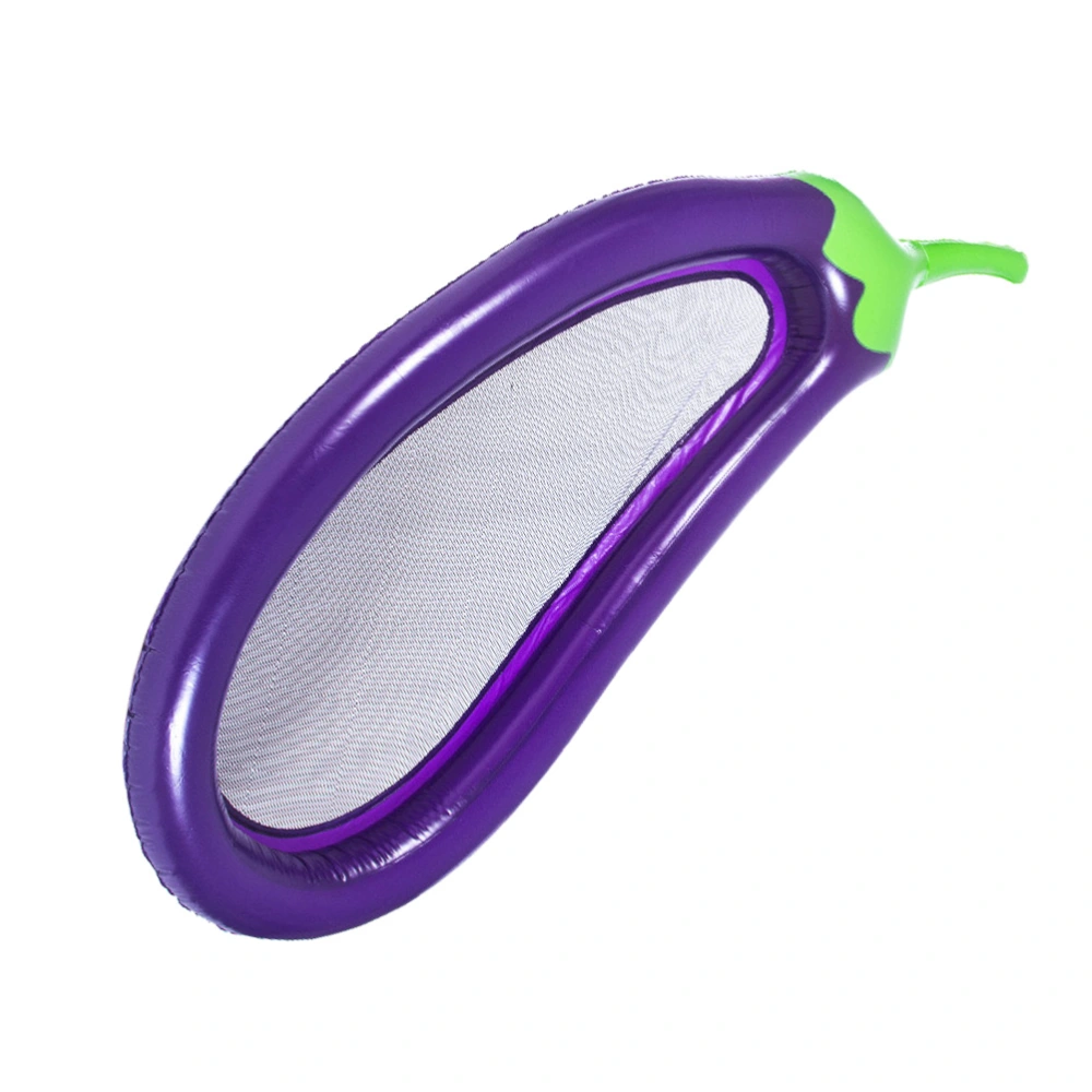 Eggplant Shape Inflatable Water Toy Outdoor Swimming Ring Adult Child Beach Pool Sea Toy Summer Sunbathe Bed(Purple)