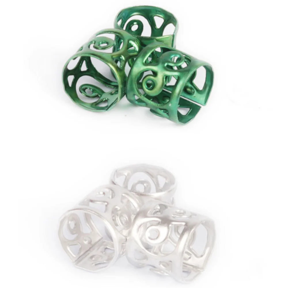 100pcs Mixed Color Aluminum Hair Coil Dreadlocks Hollow-out Hair Braid Rings Wig Metal Hair Cuffs Hair Braiding Beads