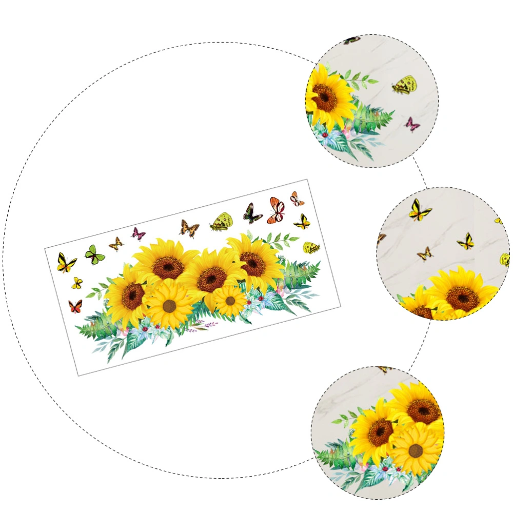 1 Sheet Wall Sticker Sunflower Removable Home Living Room Bedroom Sticker Decor