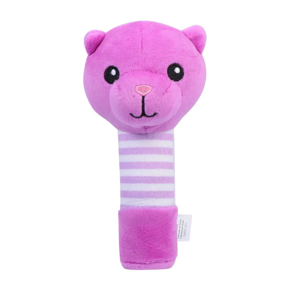 Bear Shape BB Sound Stick Handbell Toy Adorable Plush Rattles Toy