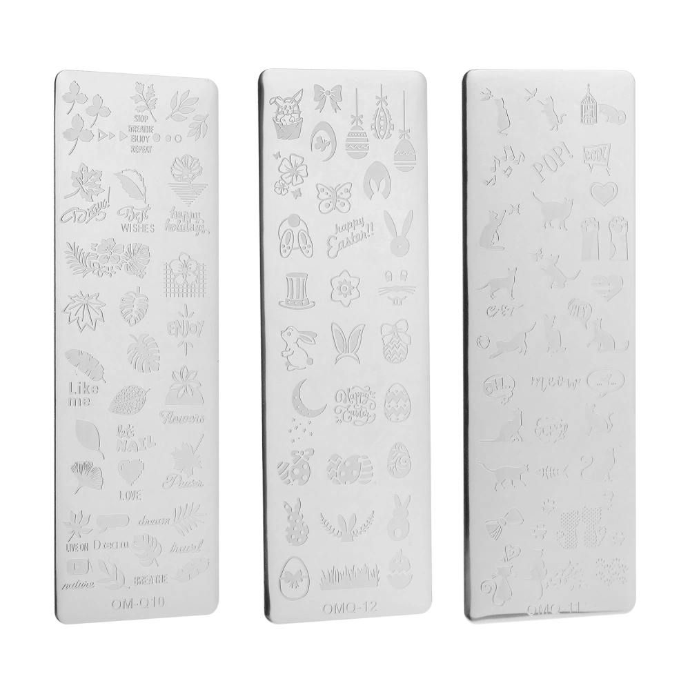 3pcs Easter Nail Art Stamping Plates Easter Nail Art Plate for DIY Nail Decor