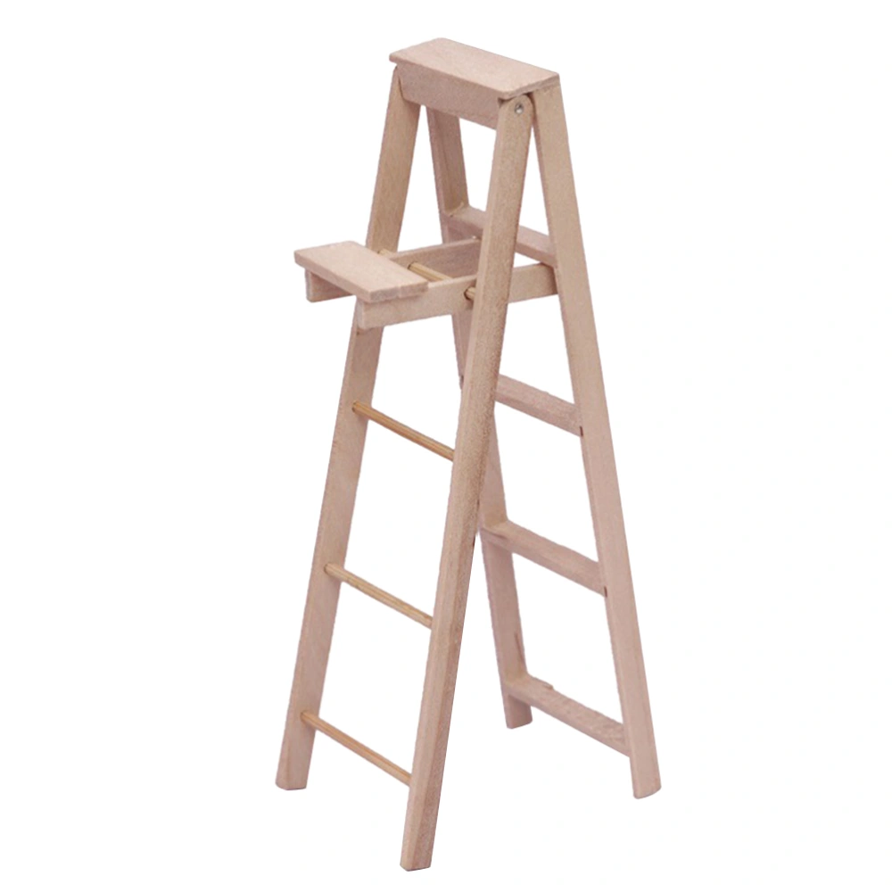 Decorative Miniature Wooden Ladder Doll House Adornment Miniature Simulation Furniture