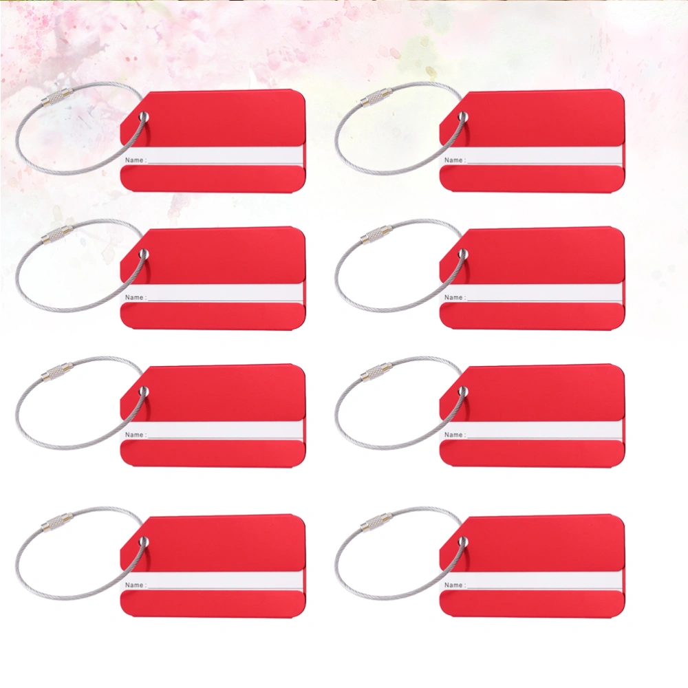 15pcs Aluminum Luggage Tags Multicolour Fashion Baggage Tag Handbag Name for Travel Suitcase (Red)