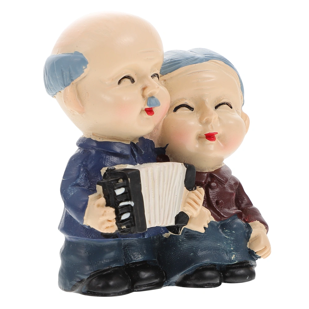 1pc Elderly Couple Cake Plug-in Loving Couple Cake Figurines Decorations