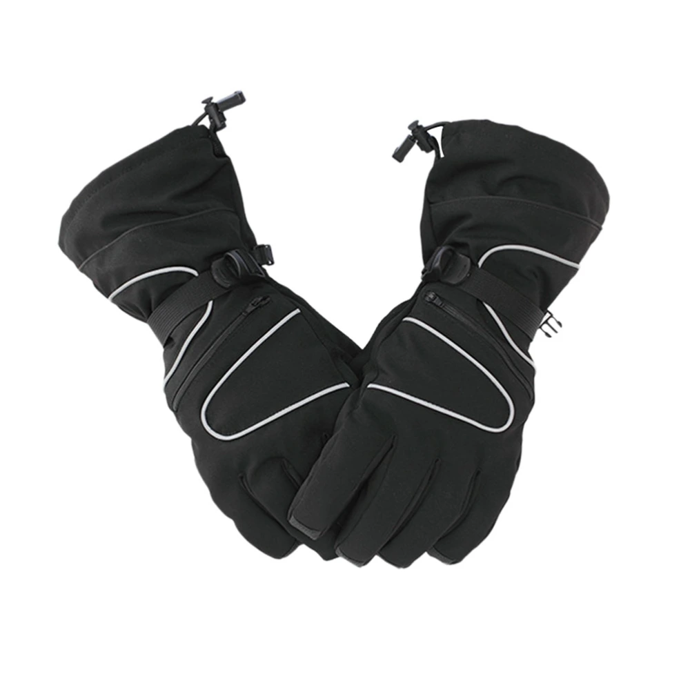 1 Pair Winter Gloves Mittens Men Thermal Windproof Waterproof Anti Grip Warm Cold Weather Mitt for Push Cart and Practice Pack Free Size (Black)