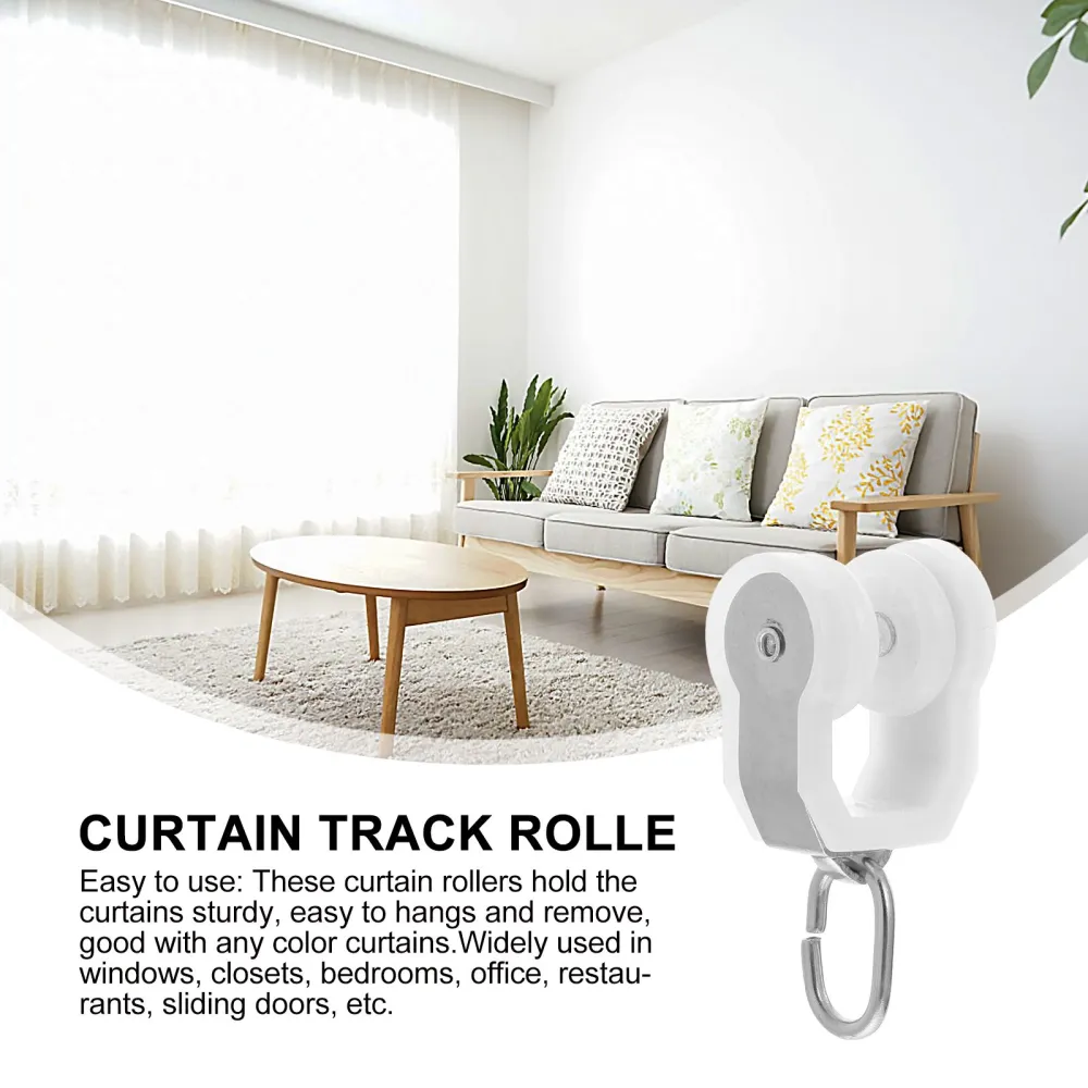 10pcs Curtain Glider Hooks Curtain Rail Track Gliders Sliding Roller Runner Hook