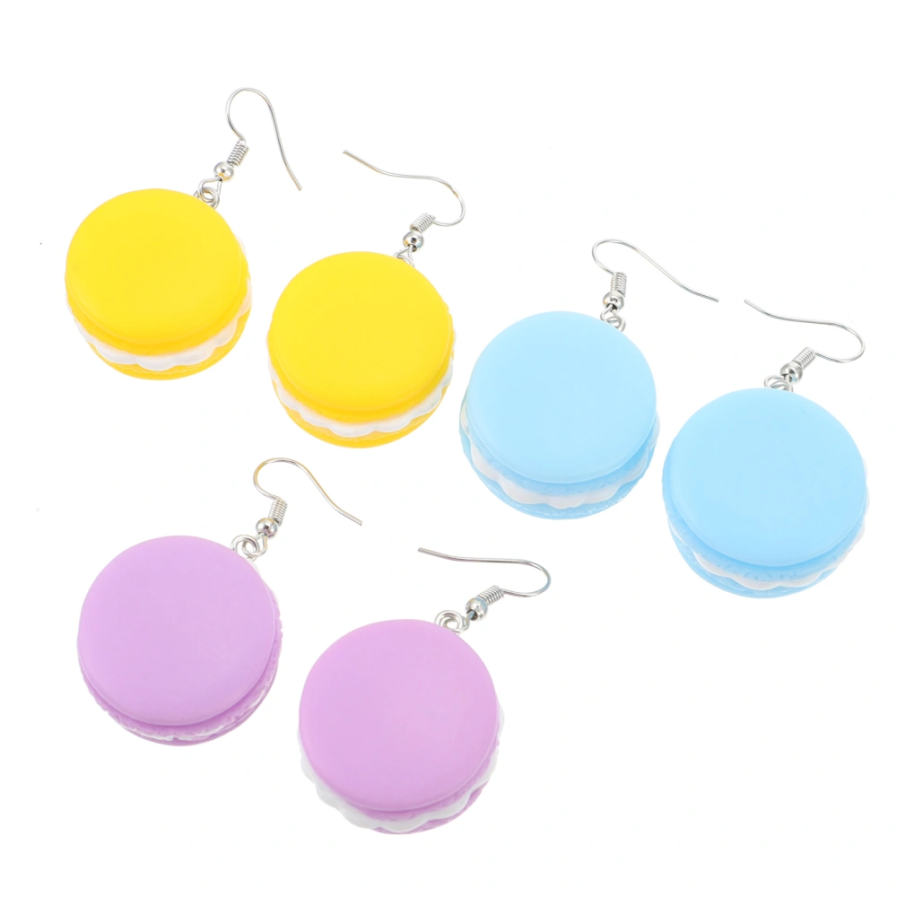 3 Pairs Creative Food Hamburg Earrings Women Delicate Earrings Fashion Jewelry