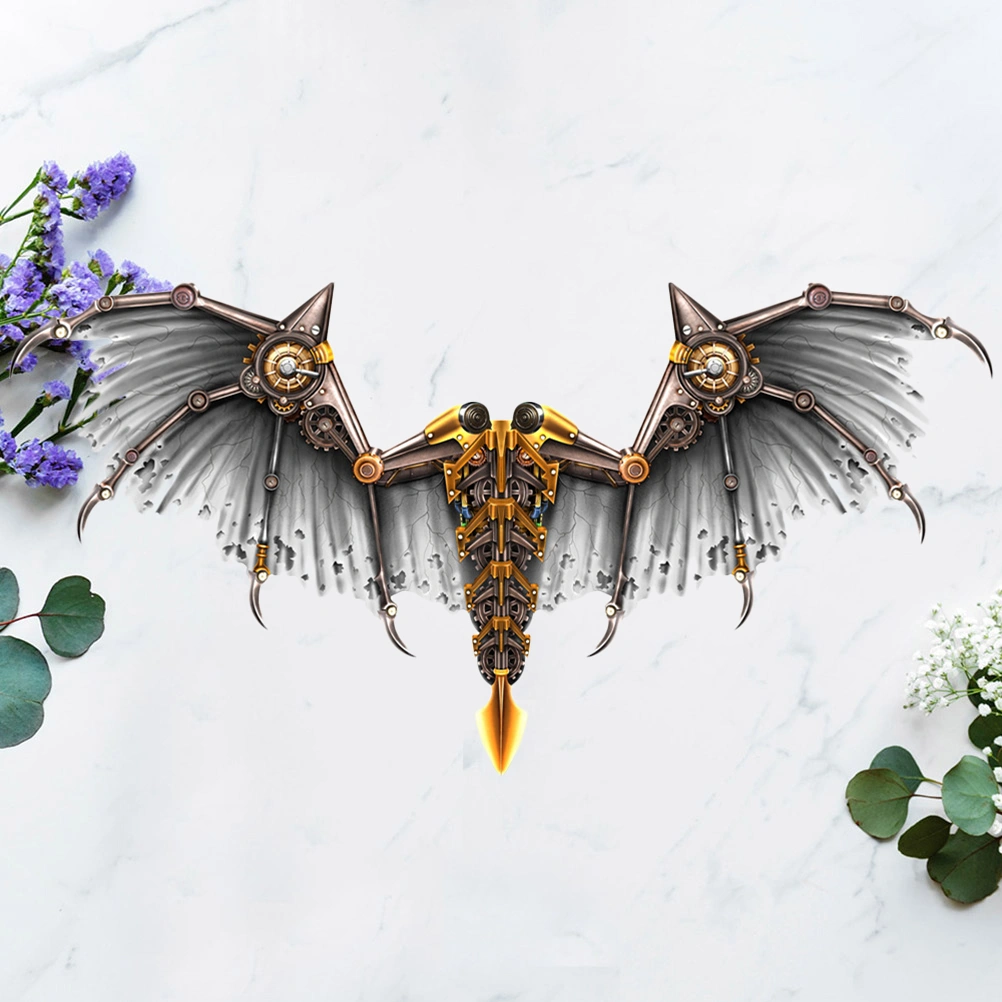 1PC Halloween Wings Steampunk Dragon Wings Foldable Non-woven Wings Cosplay Party Wings Halloween Carnival Supplies (Silver)