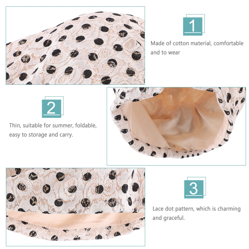 1pc Elastic Dot Maternity Hat Lace Confinement Ladies Maternity Hat for Pregnant Women Summer (Beige)