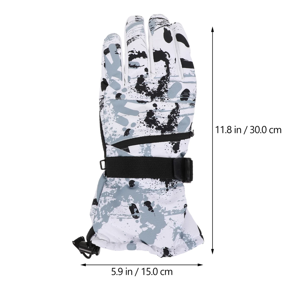 1pair Winter Skiing Gloves Waterproof Outdoor Gloves Practical Windproof Gloves