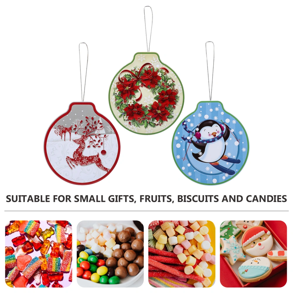 3Pcs Xmas Candy Boxes Chocolate Cookie Storage Boxes Creative Hanging Jars