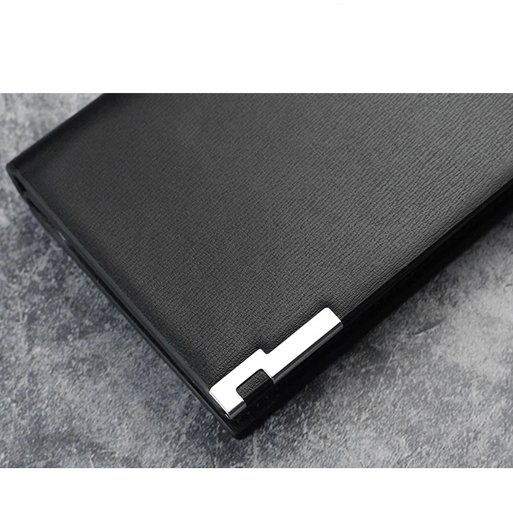 Long Paragraph Wallet Zippered Large Capacity Purse Multi Slots Holder Phone Storage Bag for Father Male Friends Coffee (Black)