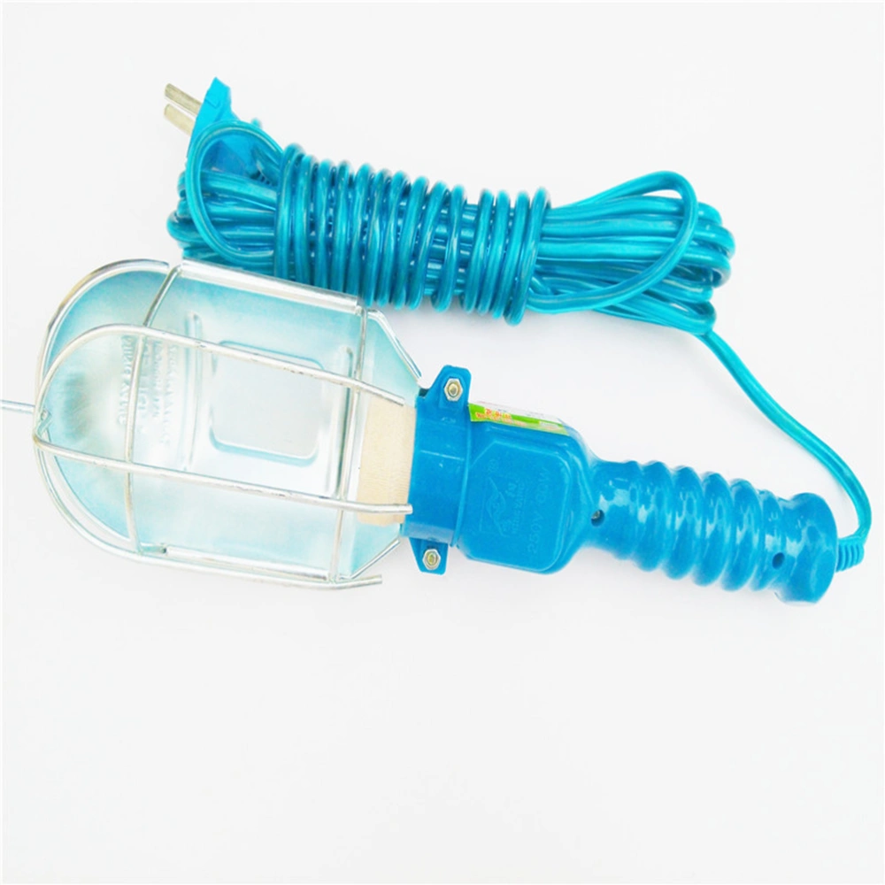 10m Blue Wiring Working Light Multifunctional Mesh Handle Inspection Light E27 Light Head 220-250V Construction Light - Without Light Source (Chinese Flat Plug)