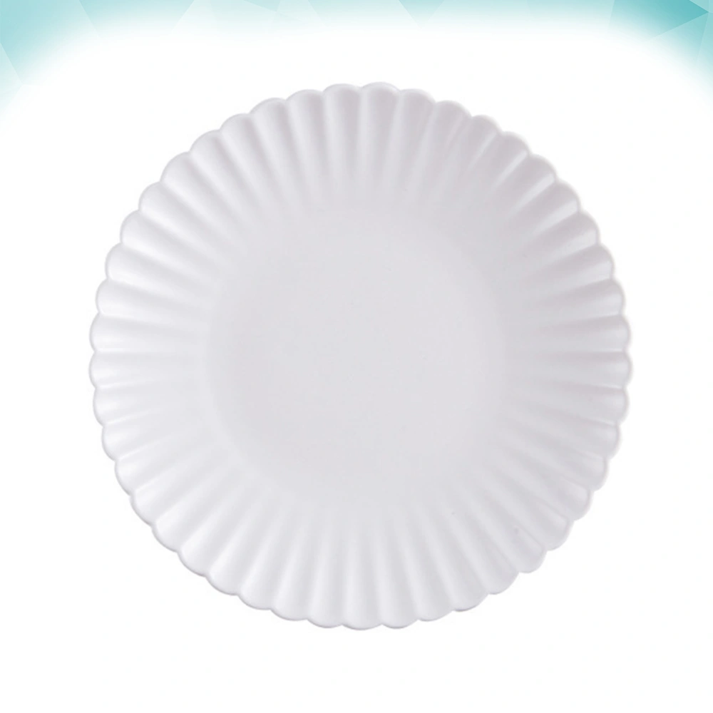 Chrysanthemum Shaped Dishes Plate Ceramics Food Tray Dessert Tray Snack Plate Kitchen Tableware (White)