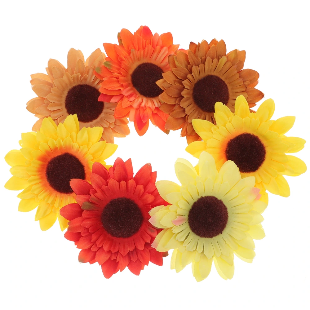 7PCS Simulation Sunflower Decor Christmas Scene Decor Vivid Sunflower Ornaments