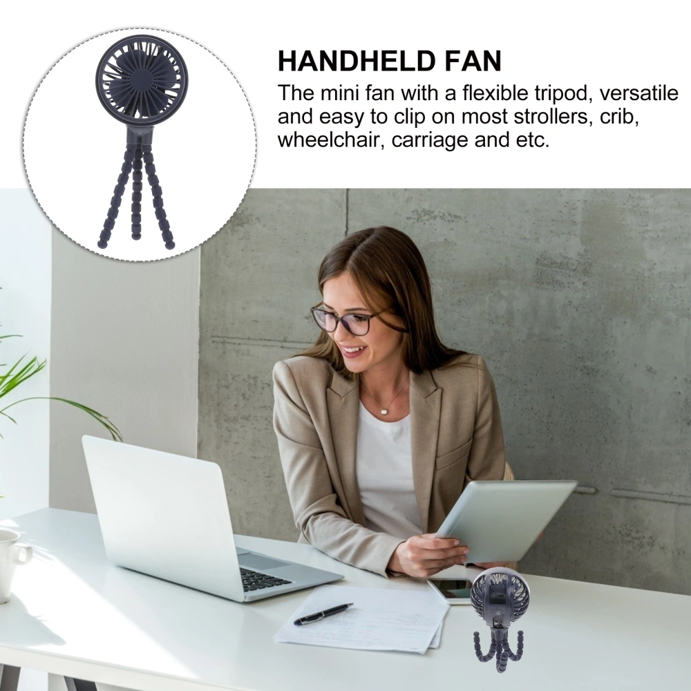 1Pc USB Desktop Fan Portable Mini Stroller Fan Hand-held Fan Cellphone Stand