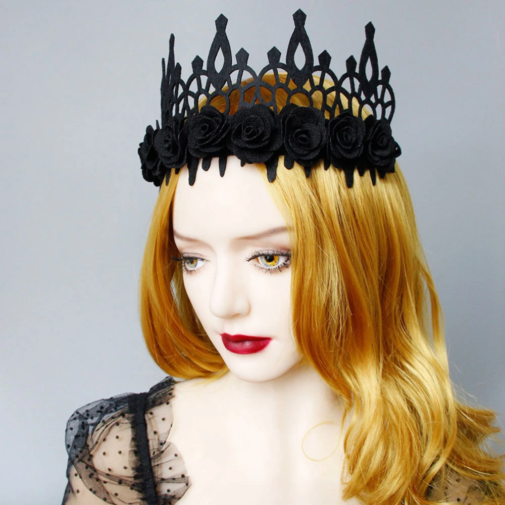 Black Crown Hair Band Halloween Headband Headdress Witch Makeup Hair Accessory