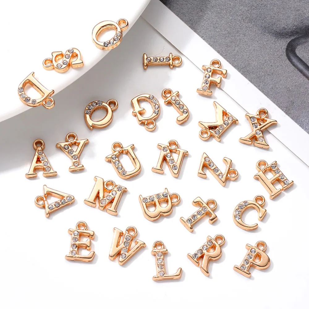 26Pcs Alphabet Pendants Decorative Letter Pendants Delicate English Pendants