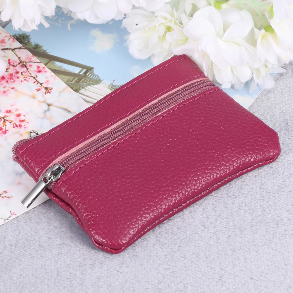 Mini Leather Coin Bag Fashion Purse Mini Zipper Charge Bag Handbag (Purple)