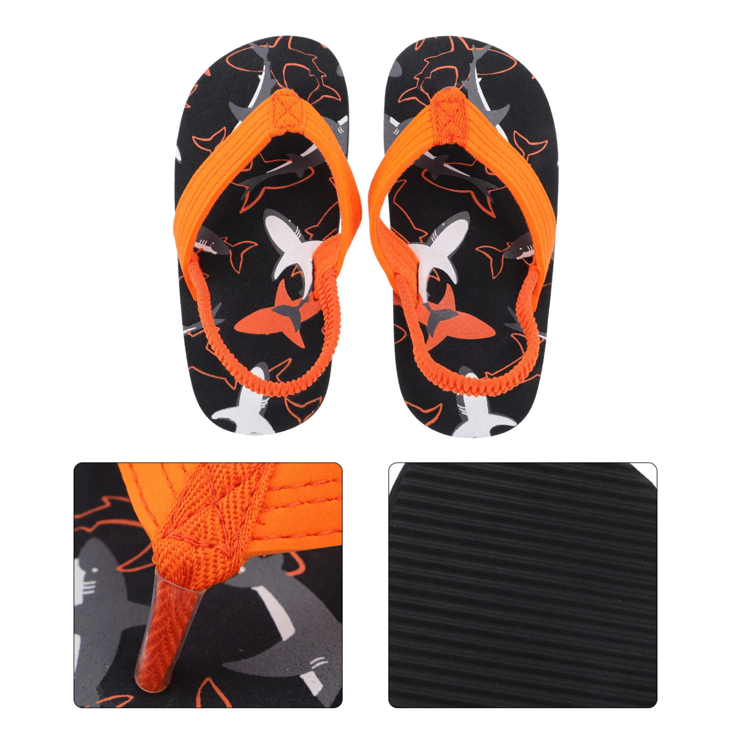 1 Pair Kids Sandals Non Sandal Household Slippers Beach Flip-flops (Orange)